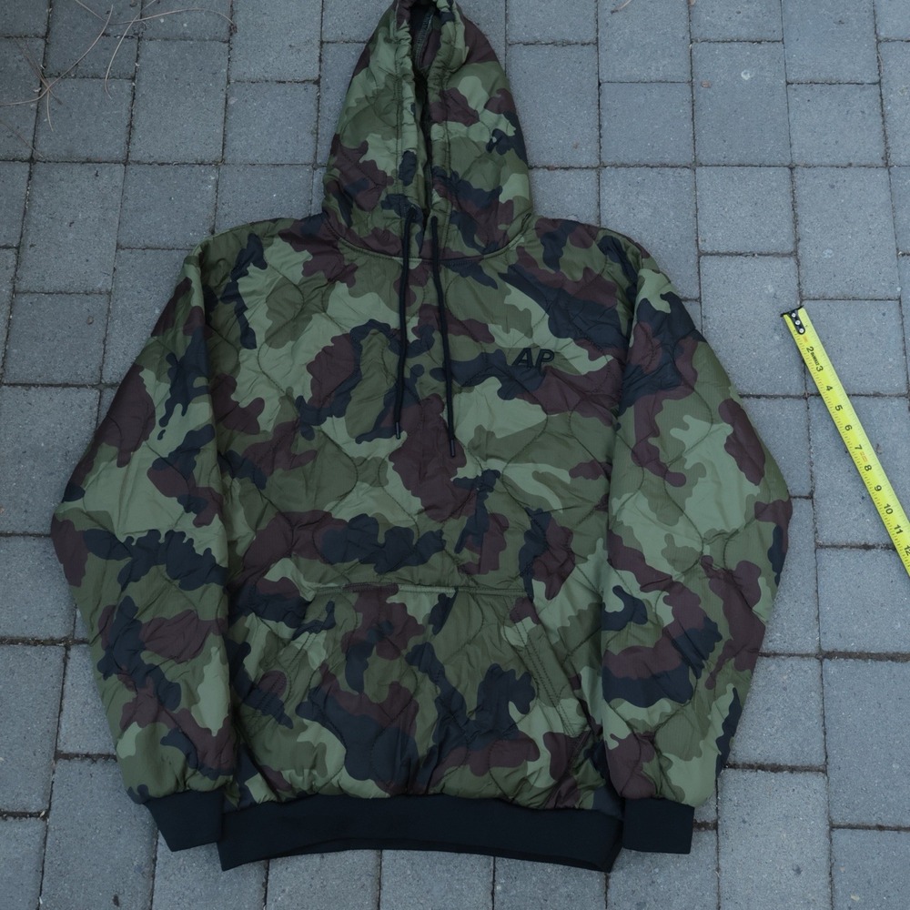 MILITARY WOOBIE HOODIE WOODLAND BDU CAMO QUILTED PULLOVER JACKET AP SIZE LARGE
